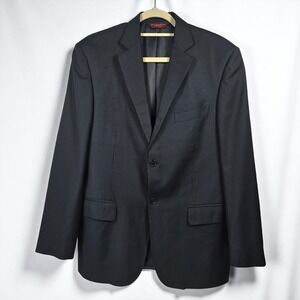 Pronto Uomo Couture Blazer Made in Italy Wool Pinstripe Two Button Men 38R Black